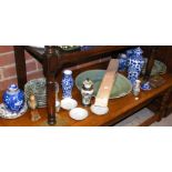 Selection of oriental collectables, including Celadon style plates, vases, etc.
