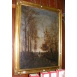 JAN FRANS SIMONS - oil on canvas of woodland scene - 90cm x 68cm