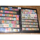 Stamp album containing collectable stamps from around the world