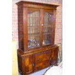 Mahogany sideboard, together with a lead glazed display cabinet