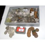 Various collectable coinage, including half crowns, shillings, etc.