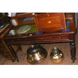 Victorian mahogany Partner's desk with green leather top and four drawers to the apron - 136cm x