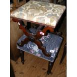 An antique stool, together with one other