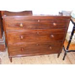 A 19th century mahogany three drawer chest