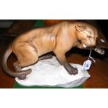 A large Beswick Cougar Cat ornament - 22cm high