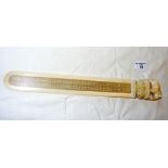 Antique carved ivory page turner - 38cm long