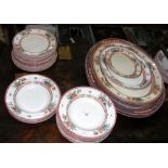 Selection of large Victorian transfer printed meat plates, part dinner service