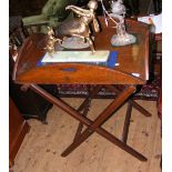 Antique oak Butler's tray on stand