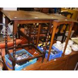 A tea trolley, together with two occasional tables