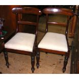 A set of five 19th century dining chairs with turned front supports