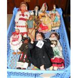 Selection of collectable miniature bisque head and other dolls