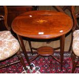 Small oval Edwardian inlaid occasional table
