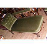 An Edwardian rosewood framed button back chaise longue