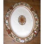 A large transfer printed Victorian meat plate