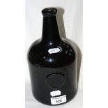 An antique mallet shaped wine bottle with WB 1781 lozenge - 24cm high - found in shed at Stone Steps