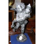 Garden fountain in the form of an angel carrying a water spout - 43cm tall