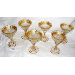 Set of six superb Val Saint-Lambert gilt decorated cocktail glasses - early 20th century - each 14cm