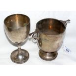 "The Entrance Cup" silver trophy with Sheffield hallmark - 13cm high, together with a silver polo