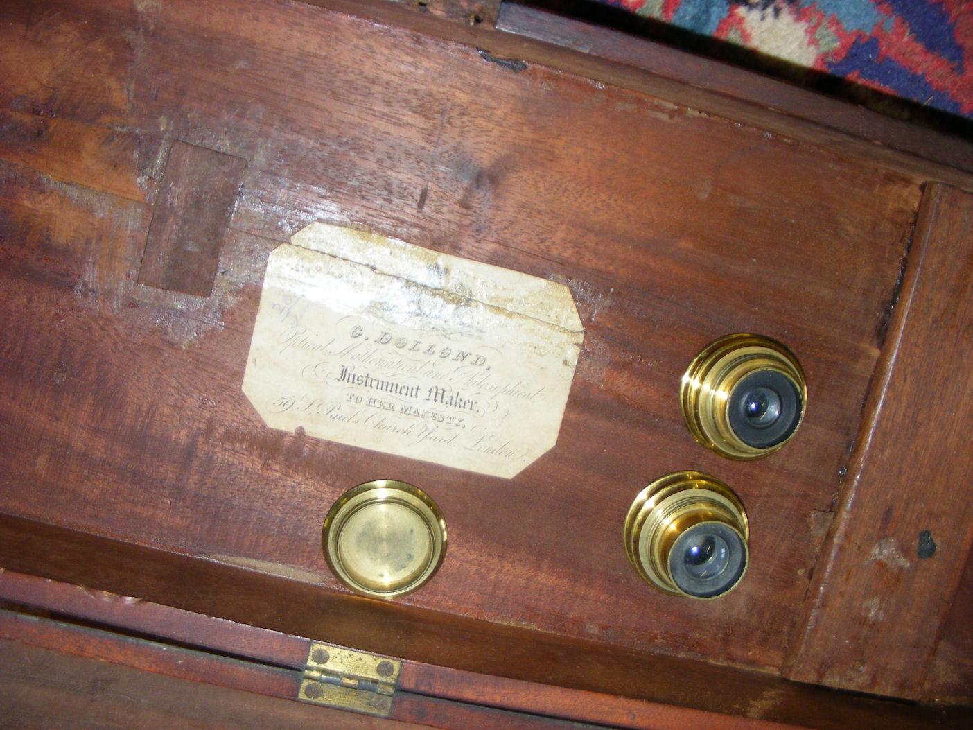 Dollond of London table-top wooden and brass telescope - 19th century with original mahogany box and - Image 3 of 3