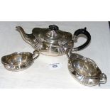 A three piece silver teaset