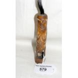 Small native bone carving of standing figure - 11.5cm