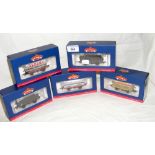 Five boxed Bachmann goods wagons