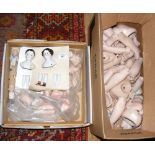 Selection of ceramic doll parts