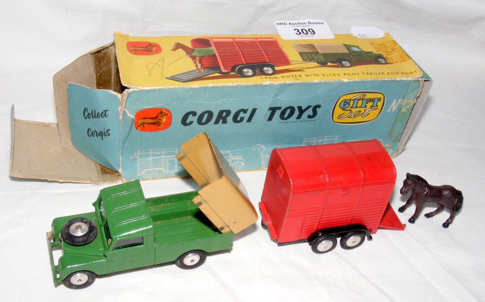 A boxed Corgi Land Rover with Pony Trailer - Gift Set No.2