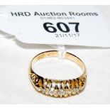 A five stone Victorian diamond ring in 18ct gold setting