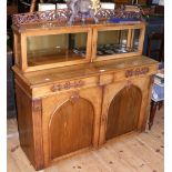 A Victorian mahogany sideboard with pierced galleried back