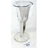 An 18th century air twist wine glass - 15.5cm high