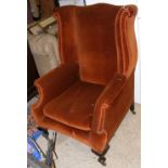 A Georgian style wing easy chair