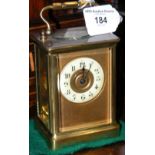 A 12cm high brass cased carriage clock