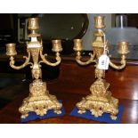 A pair of ormolu 19th century candelabra - 29cm high