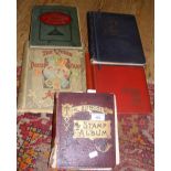 Five old stamp albums (albums only)