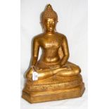 Antique gilt bronze Buddha - seated - 47cm high