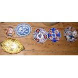 Oriental Imari plates, Italian faience tureen