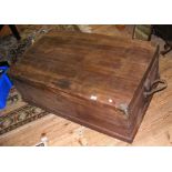 A 114cm teak travelling trunk