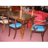 Six antique dining chairs