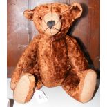 A vintage style brown Teddy Bear with moveable limbs and swivel head - 40cm tall