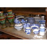 Selection of collectable ceramic ware, including blue and white and other