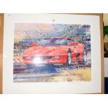 A DEXTER BROWN Limited Edition print - No.2 of 3 - of Ferrari F355 - signed in pencil by the