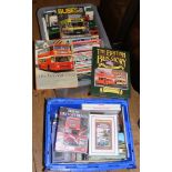 A box containing books relating to buses, together with one other box containing bus related books