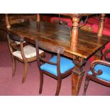 A hardwood dining table