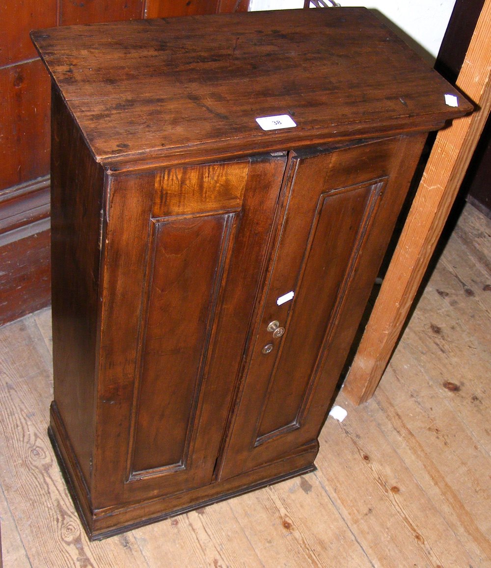 Small proportioned antique two door cabinet - 76cm high