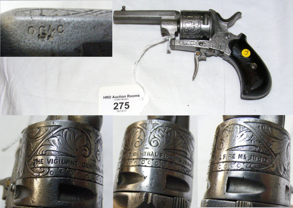 A .320 centre fire "The Vigilant" Bulldog 1880 D/A revolver