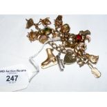 A 9ct gold charm bracelet