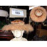 A lady's vintage feather hat