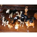 Selection of Sylvac and other dog ornaments