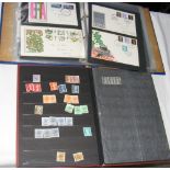 Album containing GB stamps - George V, Queen Elizabeth First Day Covers, plus one other album